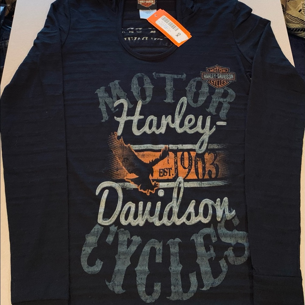 Rare NWT Harley Davidson Long Sleeve Hoodie Belize XS